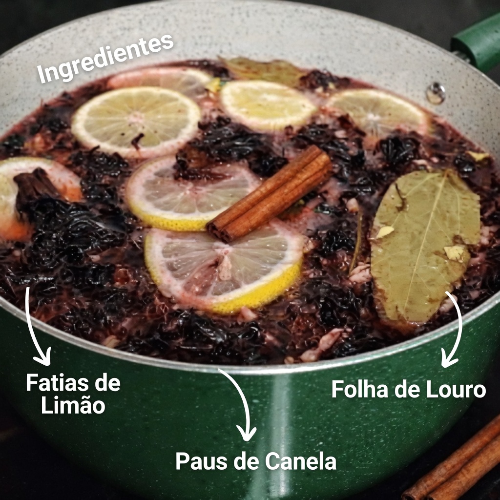 Gengibre, Folhas de Louro e Hibisco: Uma Bebida Herbal Refrescante para o Bem-Estar Diário