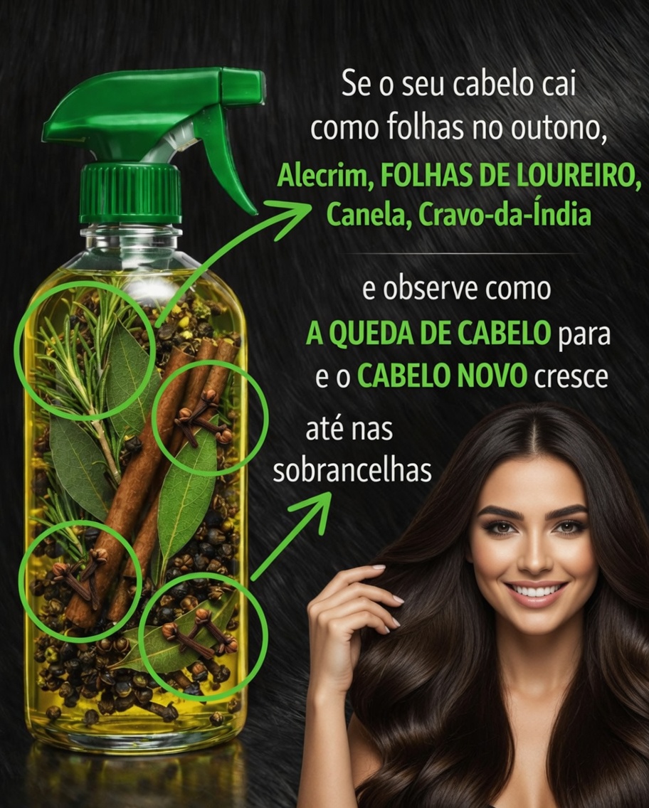 O Spray Natural que Ajuda a Parar a Queda de Cabelo e Desperta o Crescimento de Novos Fios