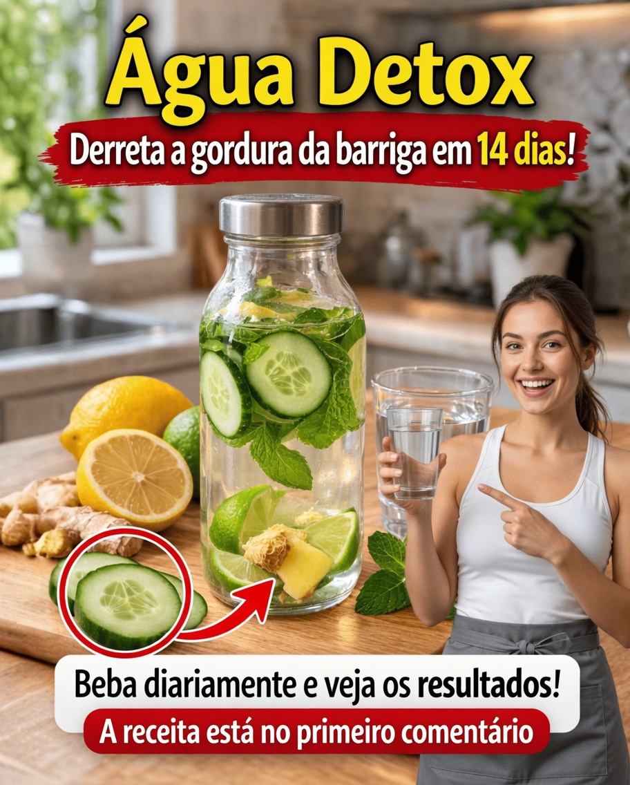 O que acontece com seu corpo quando você bebe água detox de pepino, limão e gengibre por 14 dias?