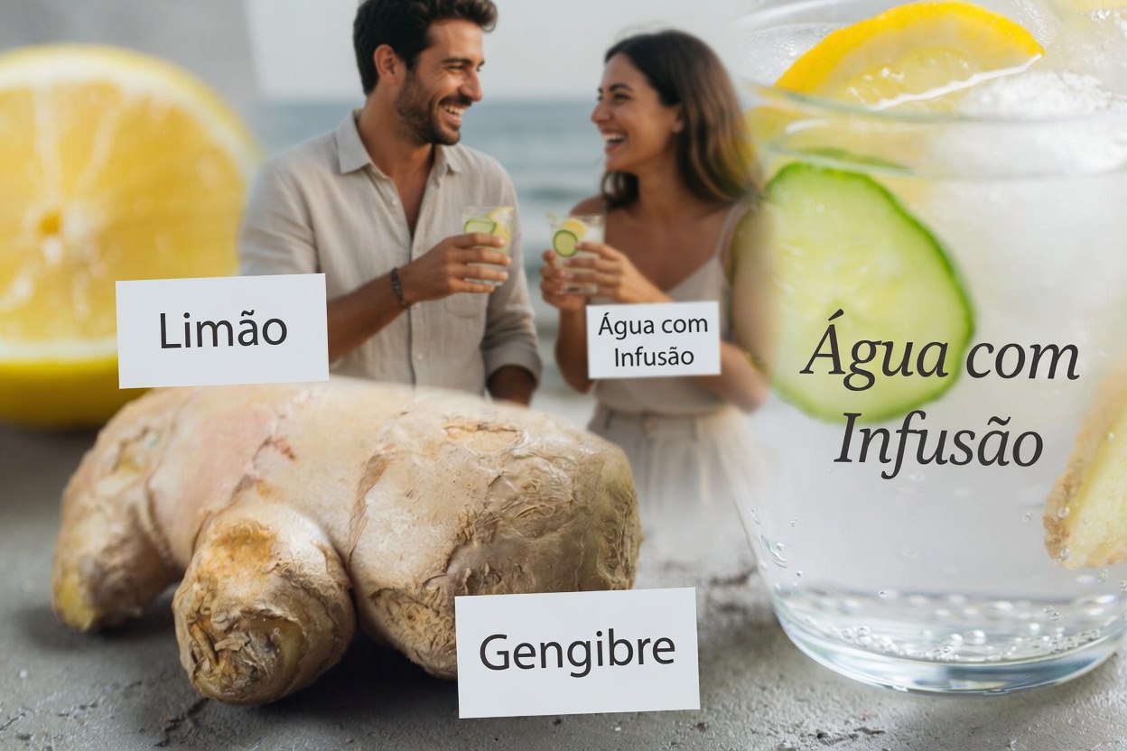 O que acontece com seu corpo quando você bebe água detox de pepino, limão e gengibre por 14 dias?