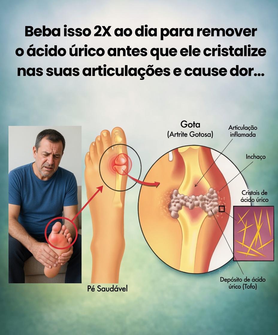 Beba isto 2x por dia para eliminar o ácido úrico antes que ele cristalize nas articulações e cause dor