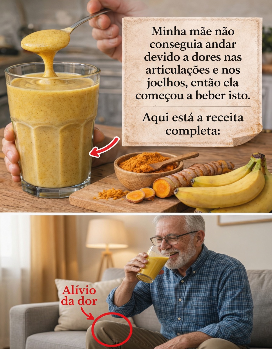 Bebida de banana e cúrcuma para articulações rígidas? Um hábito simples que muitos idosos estão experimentando