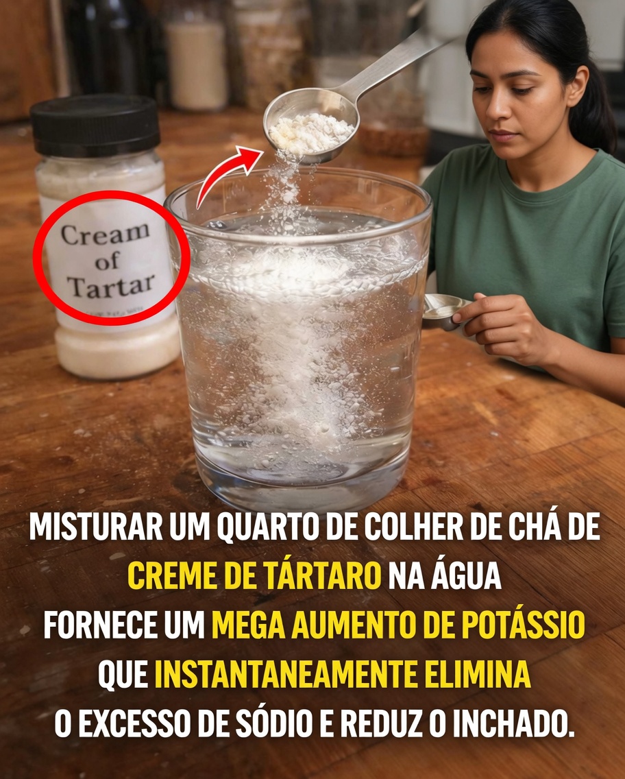 Descubra como adicionar uma pitada de cremor tártaro à água pode aumentar naturalmente sua ingestão diária de potássio