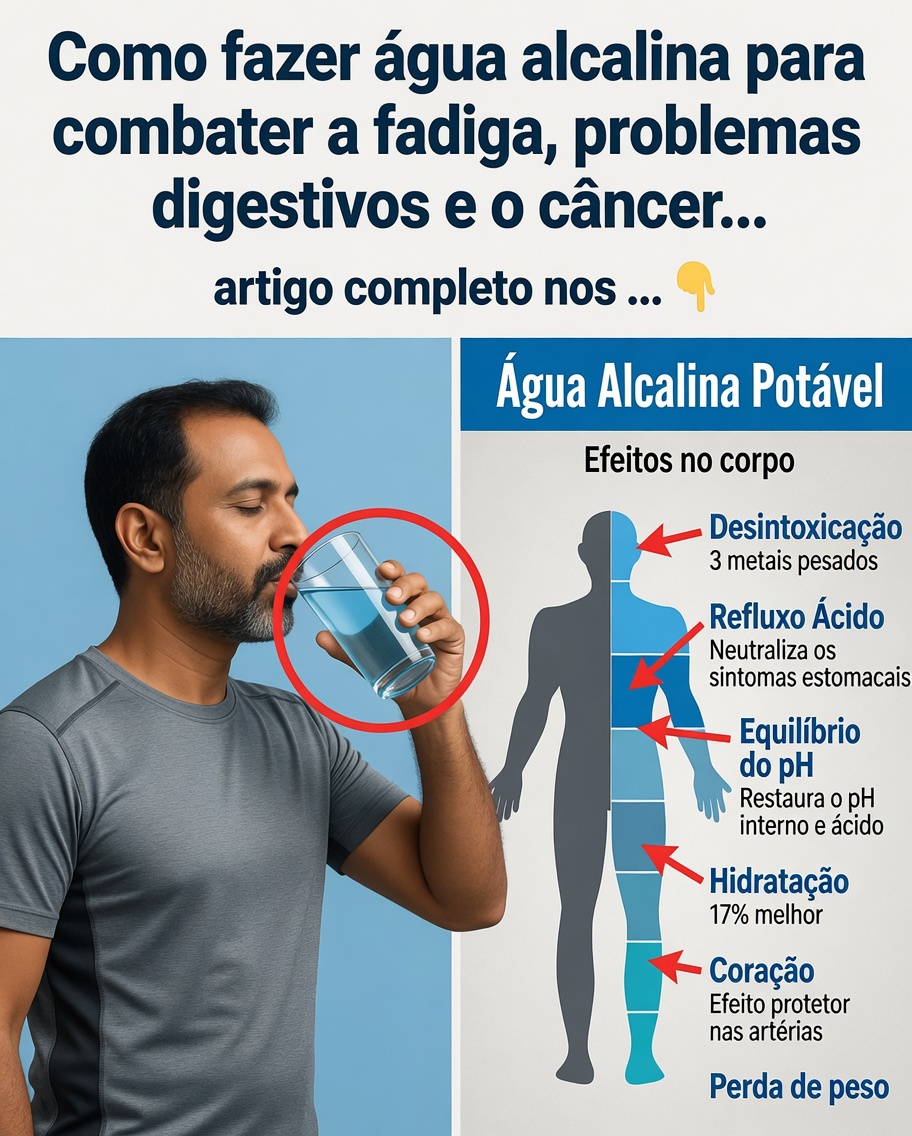 Como fazer água alcalina para combater a fadiga, problemas digestivos e o câncer