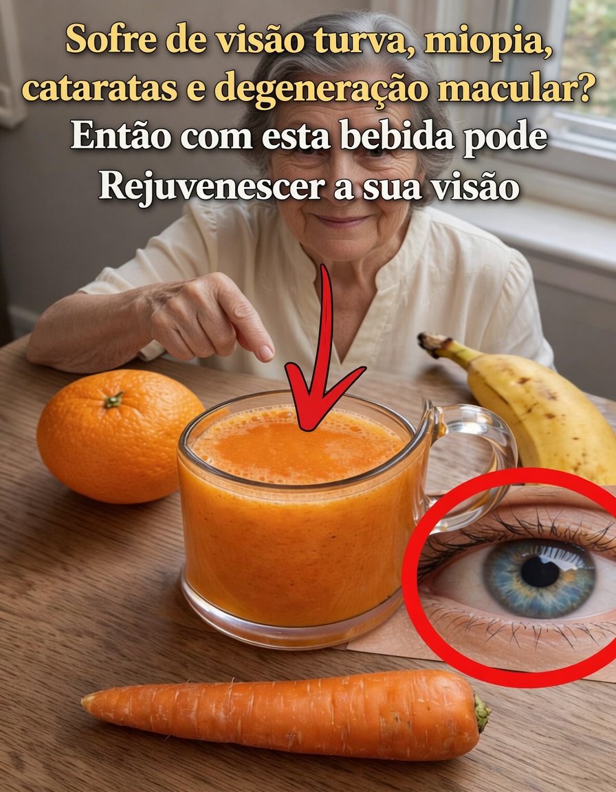 Descubra uma receita simples de bebida de cenoura, laranja e banana para apoiar naturalmente a saúde dos seus olhos