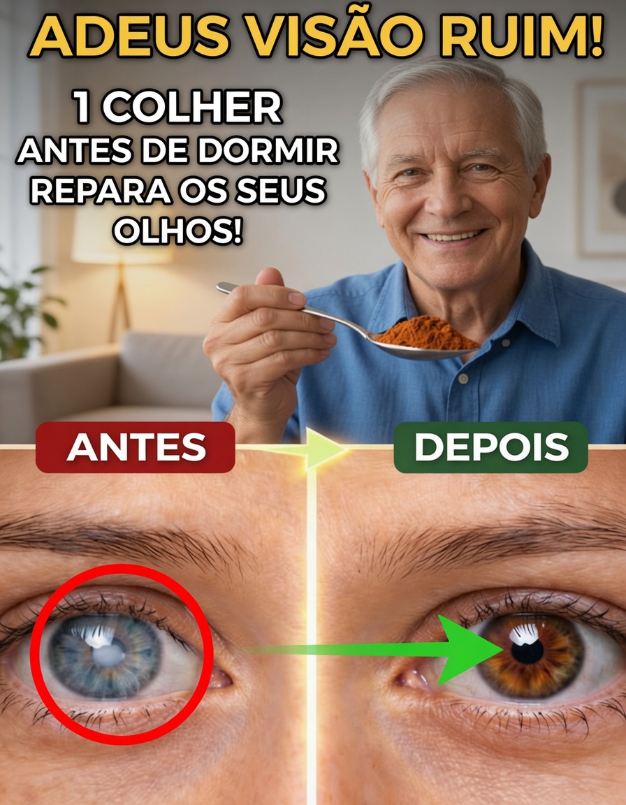 Pessoas com mais de 60 anos estão tomando esta colherada antes de dormir para ter uma visão mais nítida