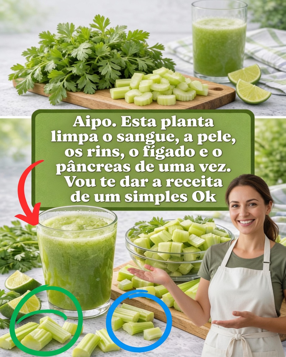 Revigore Seu Dia com Suco Verde de Aipo, Salsa e Limão (Um Caminho Simples para Se Sentir Mais Leve)