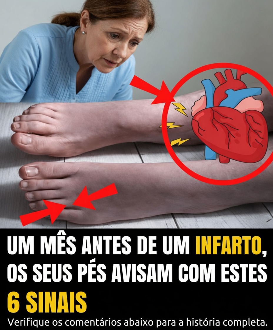 Um mês antes de um ataque cardíaco, seus pés darão estes 6 avisos silenciosos