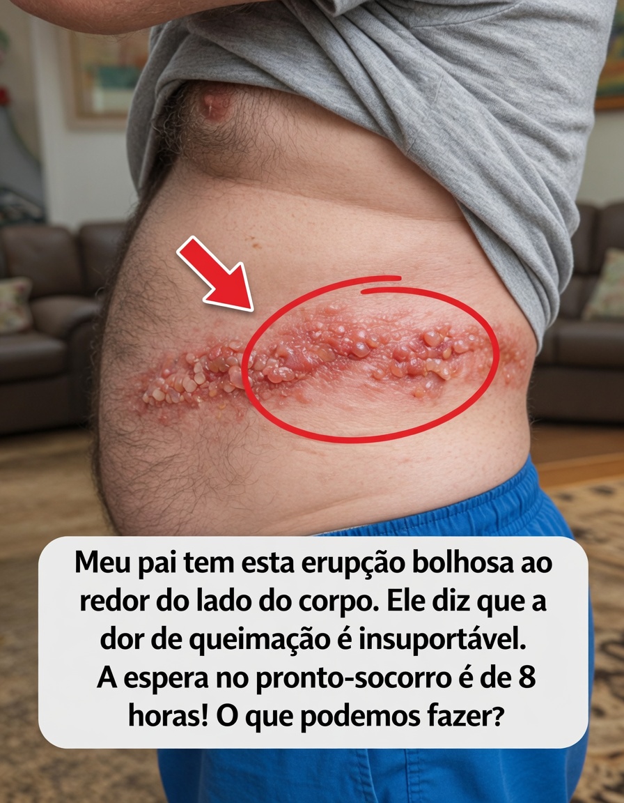 O que fazer se a mãe tiver uma erupção cutânea com bolhas envolvendo a lateral do corpo: dicas de conforto em casa enquanto espera pelo pronto-socorro