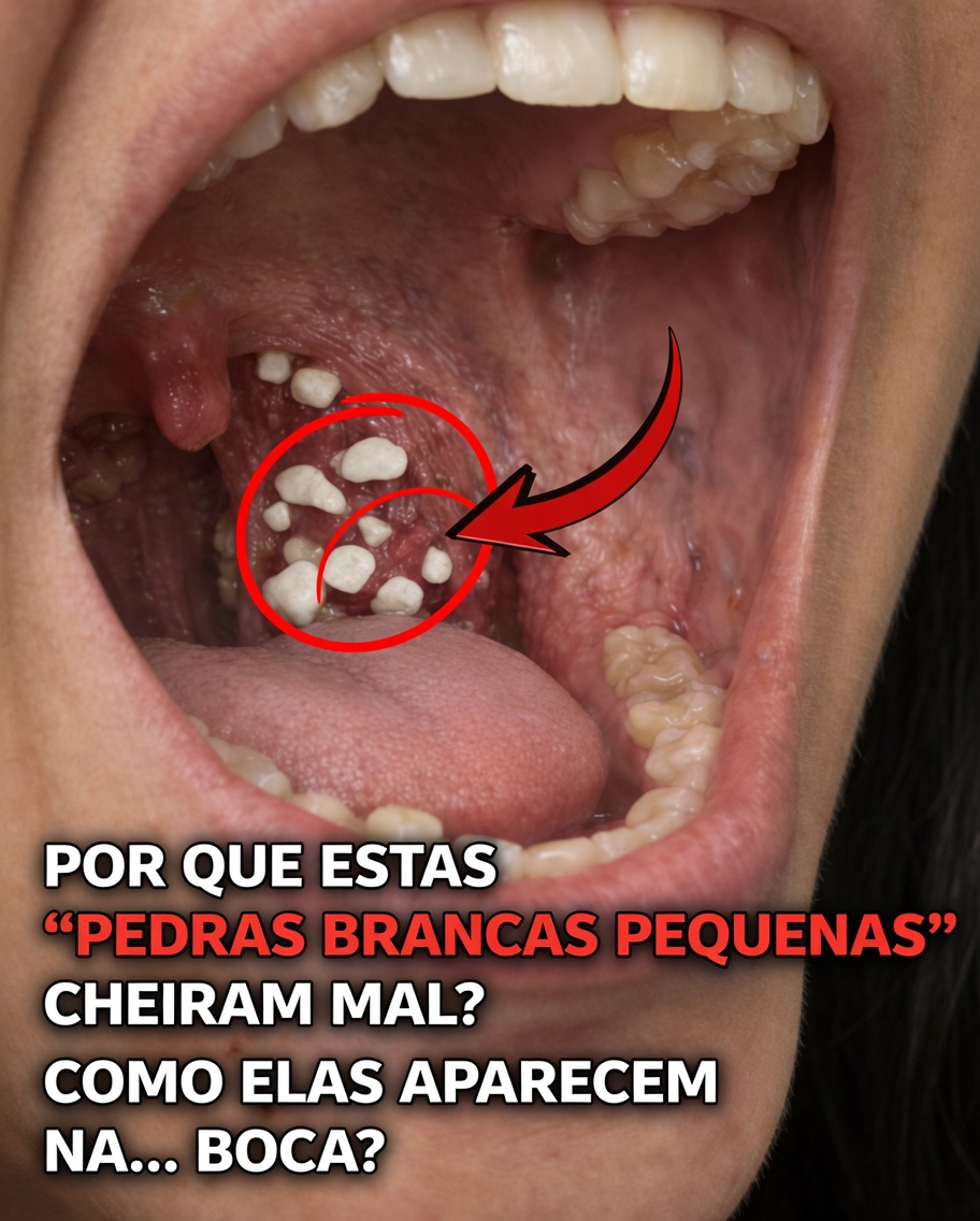 O que são essas “pedrinhas” brancas e malcheirosas na sua boca que causam um terrível mau hálito?