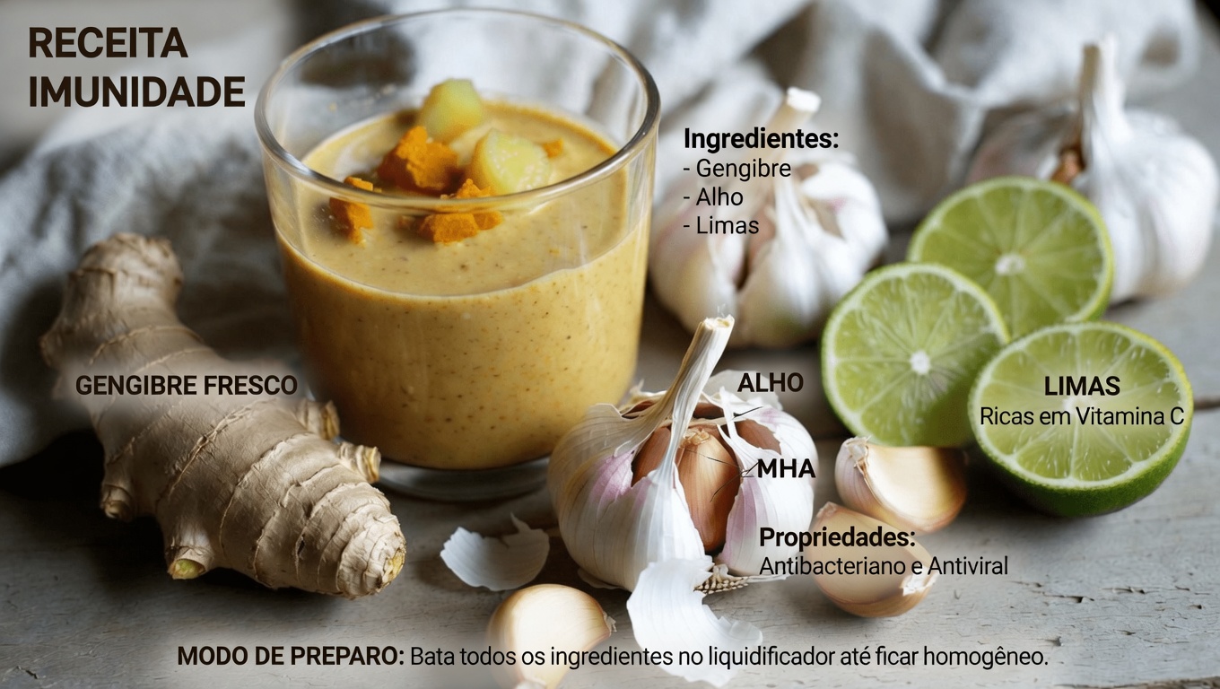 Um Ritual Matinal Simples: Explorando os Potenciais Benefícios de uma Mistura de Gengibre, Cúrcuma, Alho e Lima