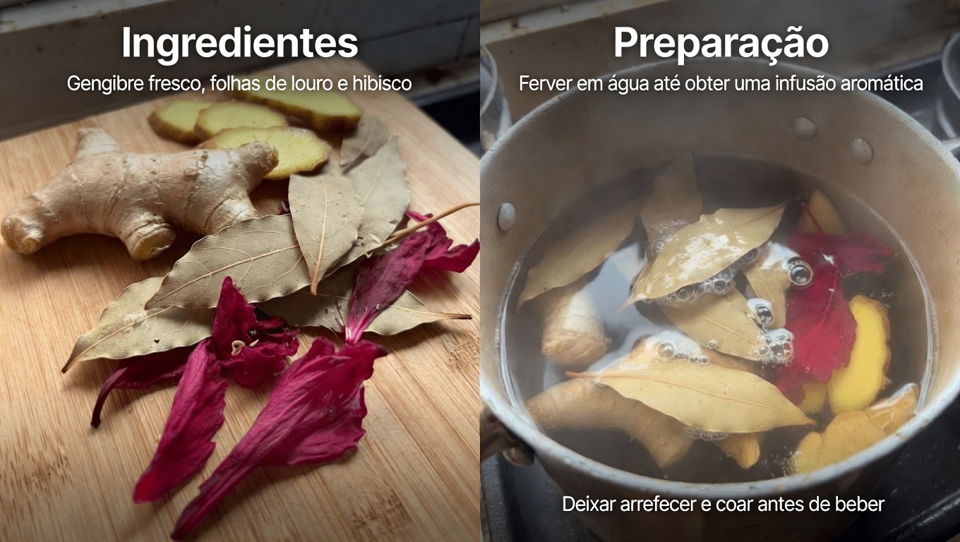 Descubra a Refrescante Bebida Herbal de Gengibre, Folhas de Louro e Hibisco: Um Ritual Diário Simples para Explorar o Bem-Estar