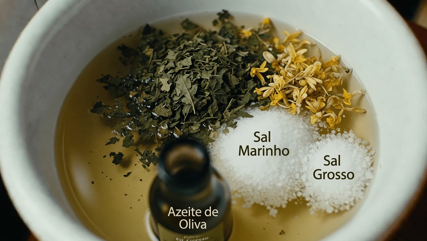 Descubra um simples escalda-pés noturno com sal, camomila e vinagre de maçã para o conforto dos pés