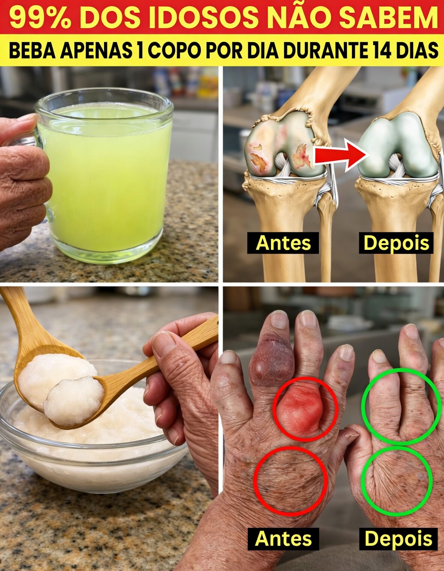 Descubra esta receita fácil de bebida com 3 ingredientes para potencial suporte ao conforto dos joelhos em adultos acima de 50 anos