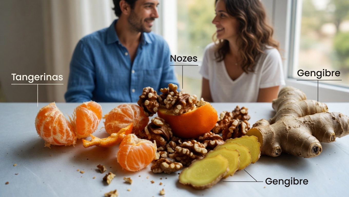 Formas Naturais de Apoiar a Saúde dos Rins, do Fígado e dos Pulmões com Tangerina, Nozes e Gengibre