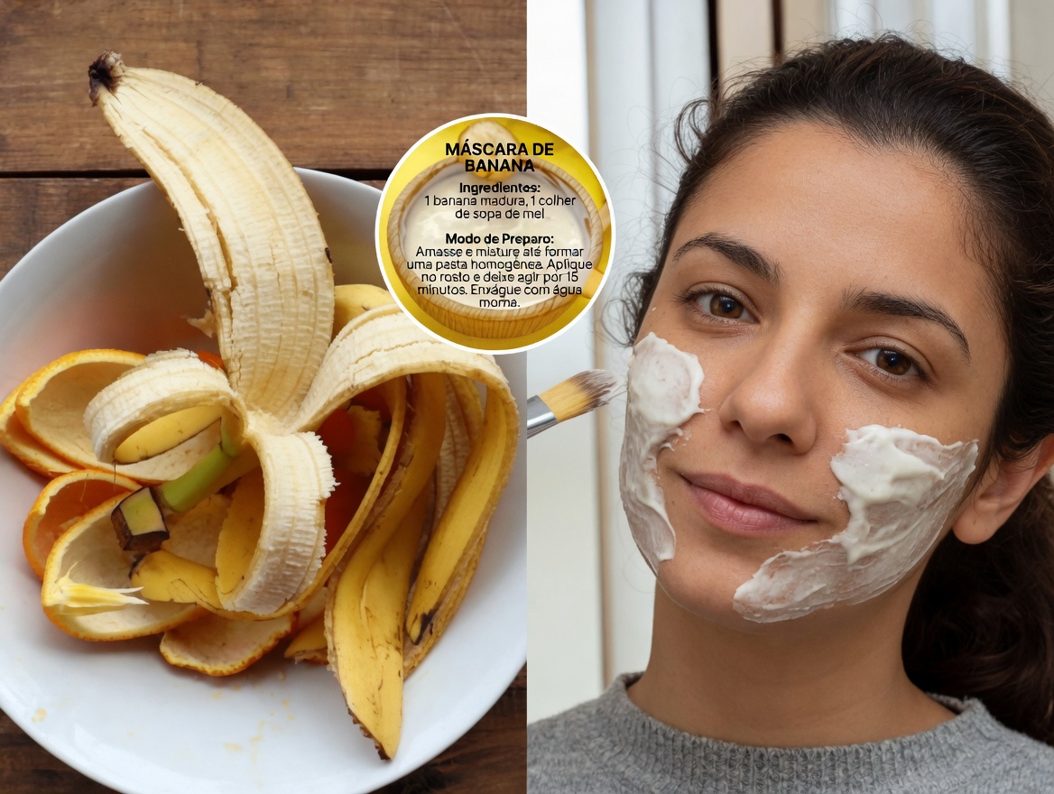 Dicas de cuidados com a pele usando casca de banana e hábitos caseiros simples para uma pele com aparência mais lisa