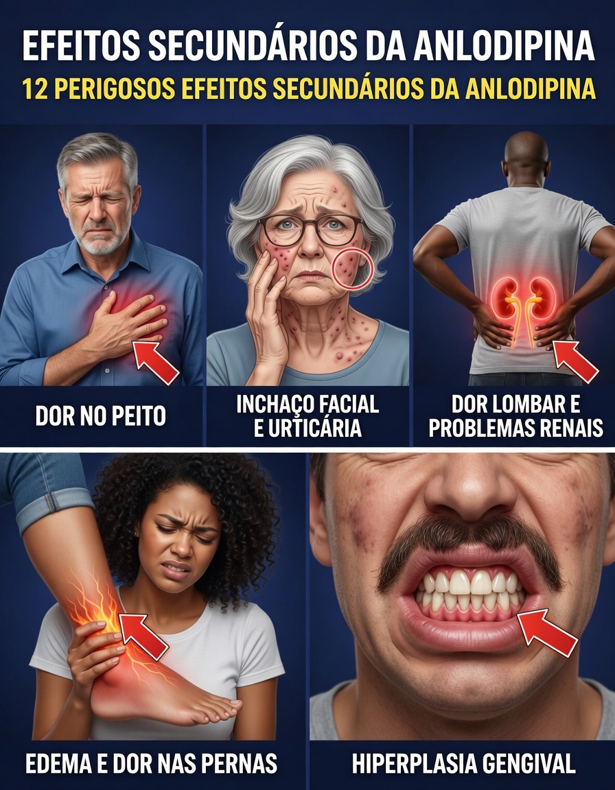 12 Efeitos Colaterais Importantes da Amlodipina dos Quais Você Deve Estar Ciente (E Quando Procurar Ajuda)