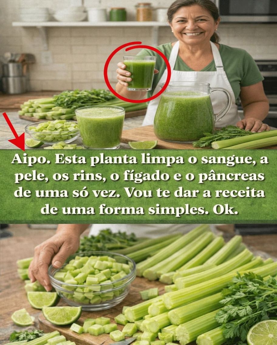 Refresque o Seu Dia com Suco Verde de Aipo, Salsa e Limão: Um Simples Hábito Matinal para se Sentir Mais Leve