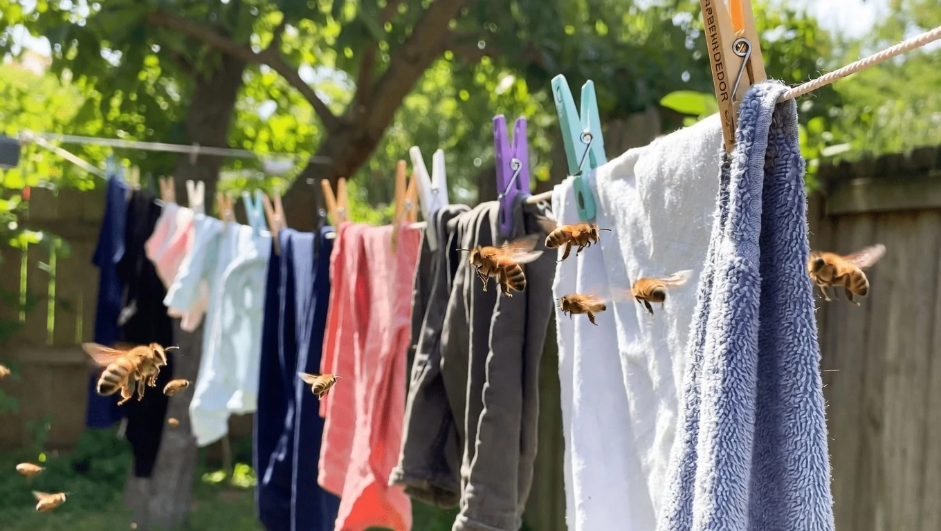 Por que as abelhas continuam pousando na sua roupa recém-estendida? Explicações simples e dicas fáceis