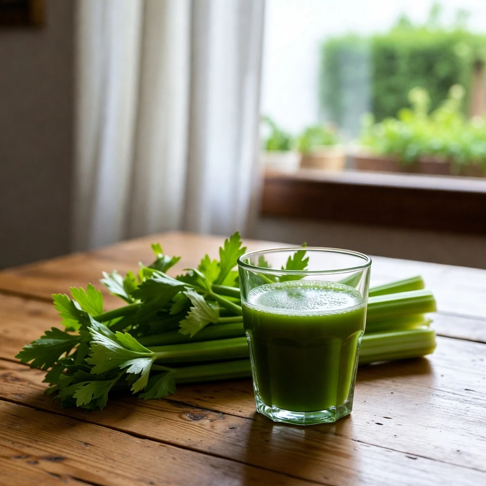 Suco de aipo: como este simples hábito matinal pode apoiar o bem-estar natural do seu corpo