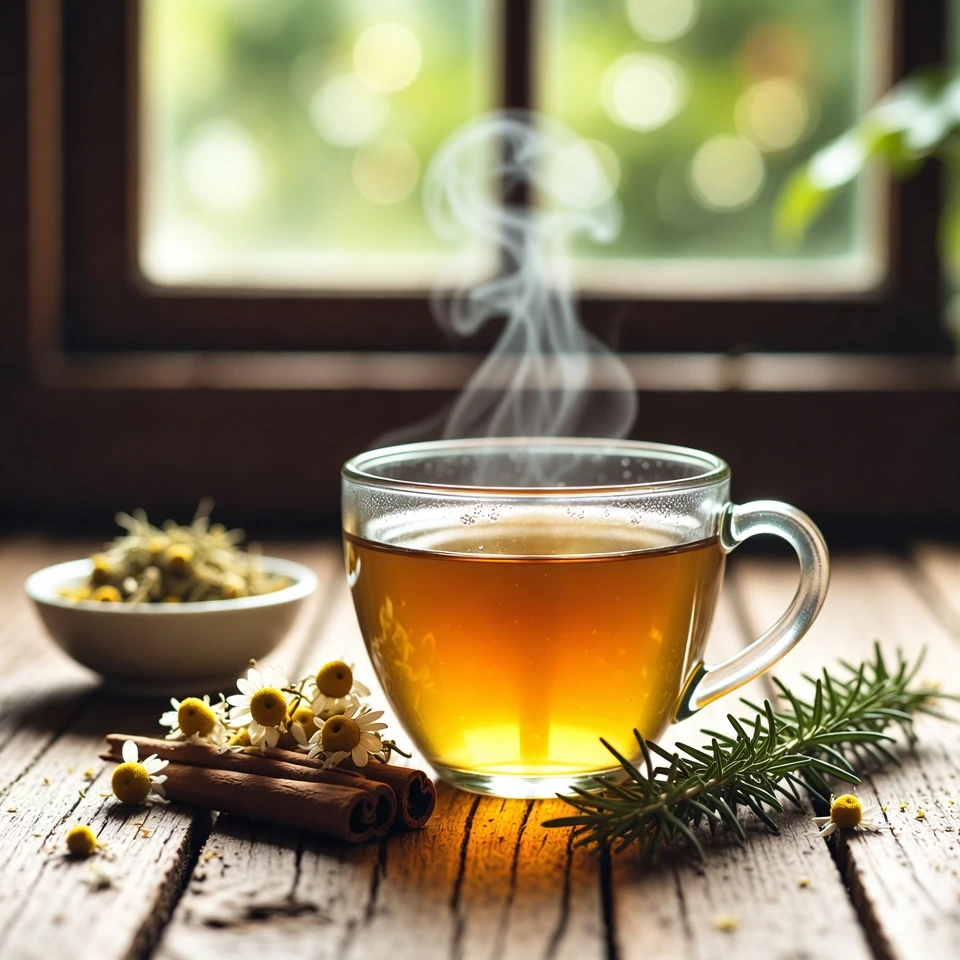 Explorando uma infusão de ervas calmante: chá de camomila, alecrim e canela para o bem-estar diário